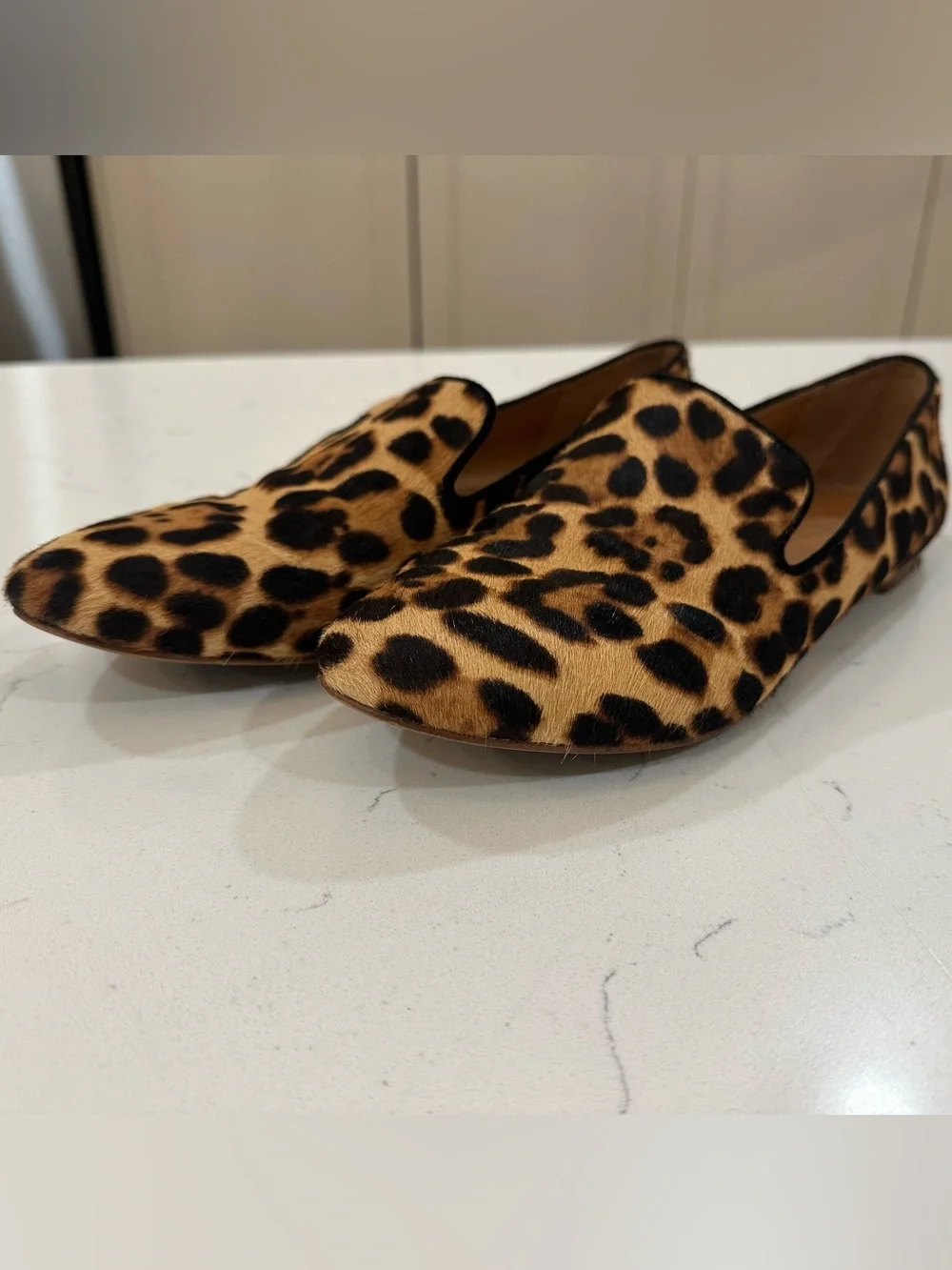 J.Crew Leopard Hide Hair Print Slip-On Women’s Loafers - Tan/Black- 8